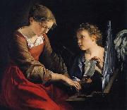 GENTILESCHI, Orazio, Saint Cecilia with an Angel